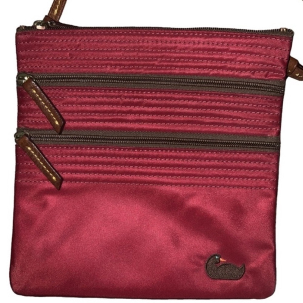 Dooney and Bourke Red Crossbody Bag Embroidered Duck